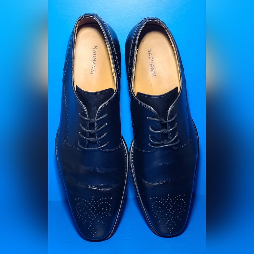 Magnanni Gregorio Derby Brogue Men's Black Leather Dress Shoes Size 12 M US - Picture 12 of 14